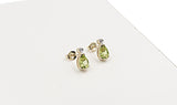 9ct Gold Genuine Peridot & Diamond Stud Earrings E2000-PDDC