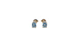 9ct Gold Genuine Blue Topaz & Diamond Stud Earrings E3000-BTDC