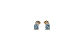 9ct Gold Genuine Blue Topaz & Diamond Stud Earrings E3000-BTDC
