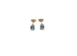 9ct Gold Genuine Blue Topaz & Diamond Stud Earrings E3000-BTDC