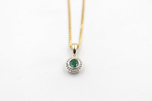 9ct Gold Genuine Emerald Pendent P3004-EMDC