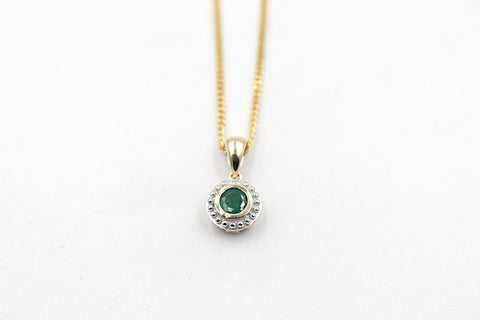 9ct Gold Genuine Emerald Pendent P3004-EMDC