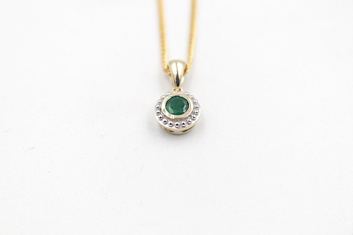 9ct Gold Genuine Emerald Pendent P3004-EMDC