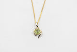 9ct Gold Genuine Peridot & Diamond Pendent P3001-PDDC