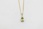 9ct Gold Genuine Peridot & Diamond Pendent P2000-PDDC