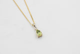 9ct Gold Genuine Peridot & Diamond Pendent P2000-PDDC
