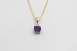 9ct Gold Genuine Amethyst & Diamond Pendent P3000-AMDC