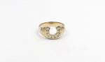 9ct Gold Mens Horse Shoe ring With Diamonds GR112-DC
