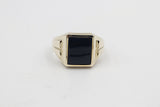 9ct Gold Mens Onyx Ring 810C