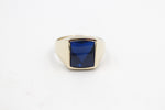 9ct Gold Mens Ring with Syn Blue Spinal  901-3C