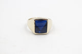 9ct Gold Mens Ring with Syn Blue Spinal  901-3C