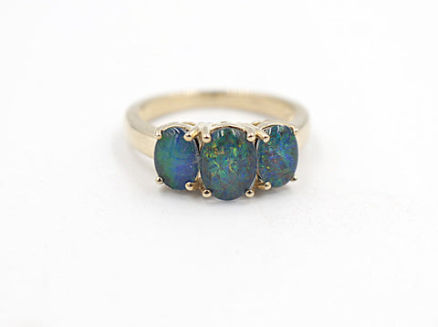 9ct Gold Greer Oval Triplet Opal Ring