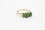 9ct Gold New Zealand Greenstone & Diamond Ring SYR7986G