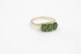 9ct Gold New Zealand Greenstone & Diamond Ring SYR7986G
