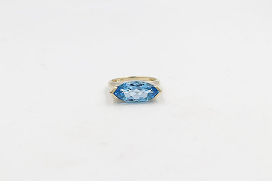 9ct Gold Blue Topaz Fashion Ring