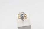 9ct Gold Trio Set with Blue Topaz and Diamond SYR1740