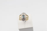 9ct Gold Trio Set with Blue Topaz and Diamond SYR1740