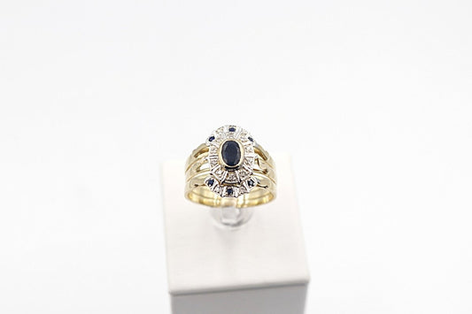 9ct Gold Trio Set with Sapphire and Diamond SYR1740