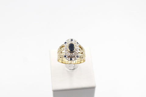9ct Gold Trio Set with Sapphire and Diamond SYR1740