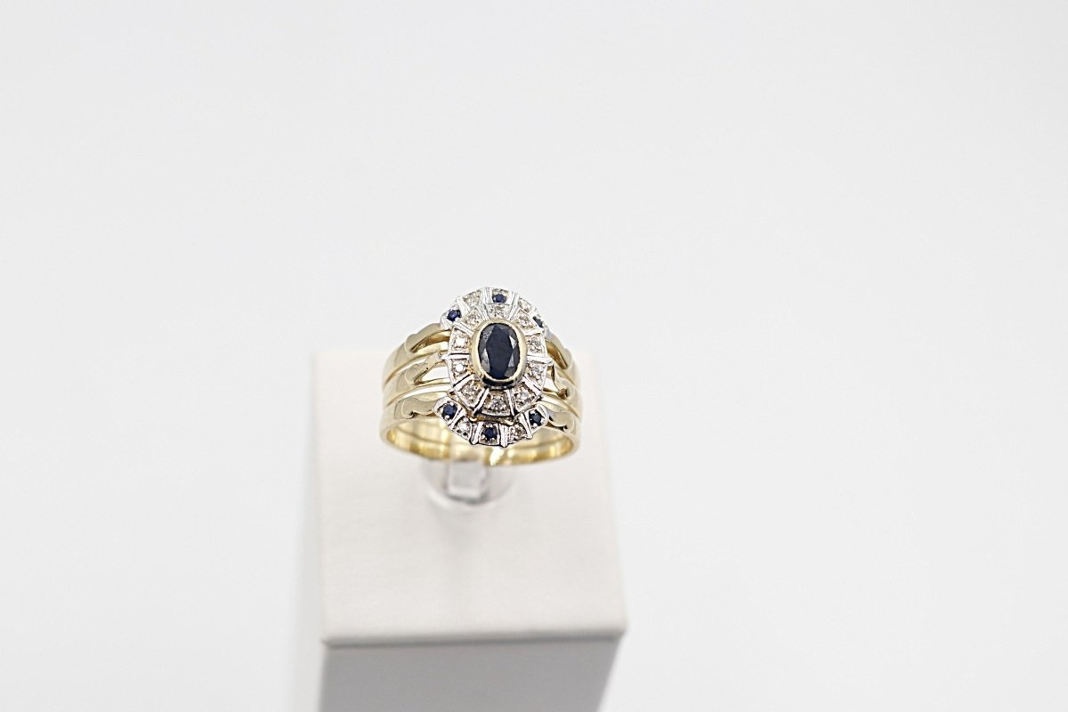 9ct Gold Trio Set with Sapphire and Diamond SYR1740