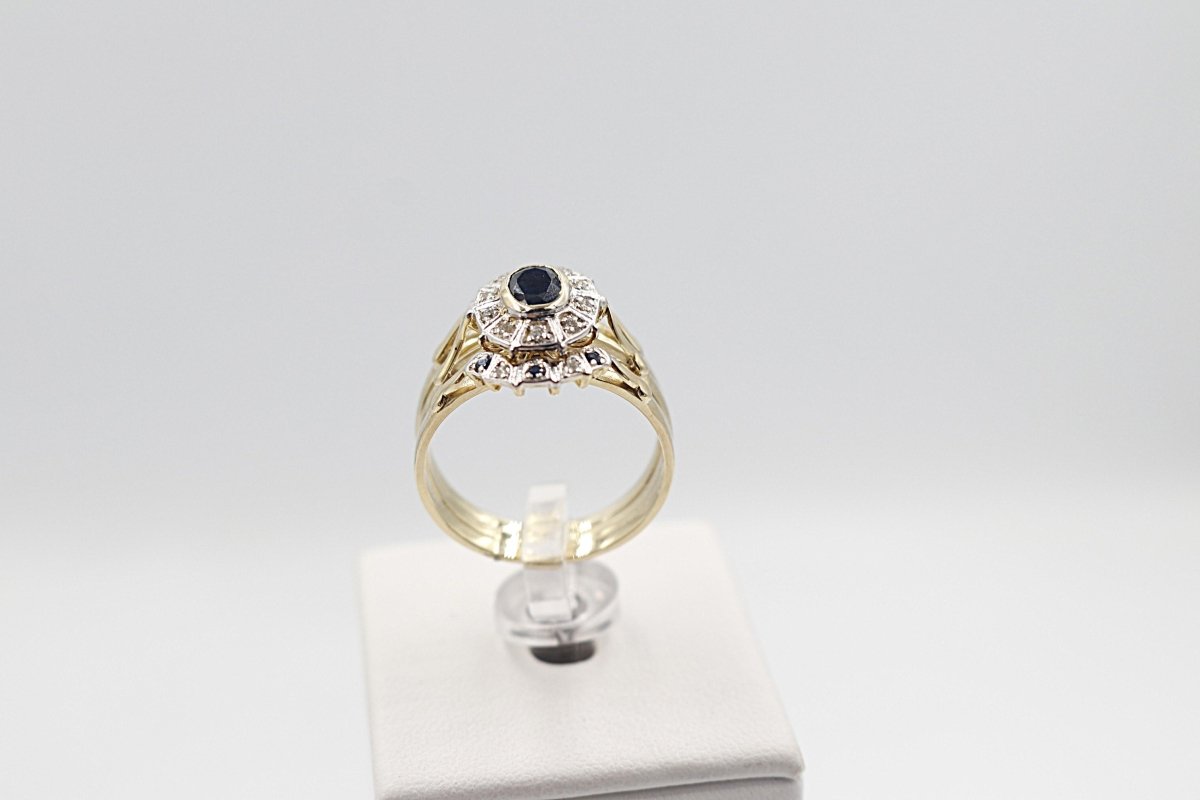 9ct Gold Trio Set with Sapphire and Diamond SYR1740