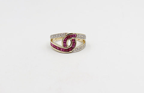9ct Gold Genuine Ruby & Diamond ring SYR8183