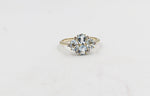 9ct Gold Genuine Aquamarine and Diamond Ring SYR8227