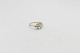 9ct Gold Genuine Aquamarine and Diamond Ring SYR8227
