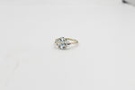 9ct Gold Genuine Aquamarine and Diamond Ring SYR8227