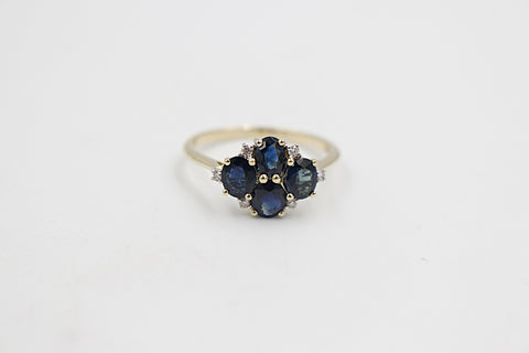 9ct Gold Sapphire & Diamond ring SYR8227
