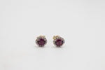 9ct Yellow Gold Garnet & Diamond studs SYE1898G