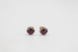 9ct Yellow Gold Garnet & Diamond studs SYE1898G