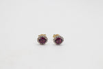 9ct Yellow Gold Garnet & Diamond studs SYE1898G