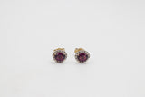 9ct Yellow Gold Garnet & Diamond studs SYE1898G