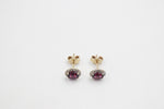 9ct Yellow Gold Garnet & Diamond studs SYE1898G
