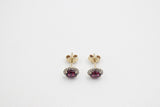 9ct Yellow Gold Garnet & Diamond studs SYE1898G