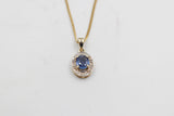 9ct Gold Ceylon Sapphire & Diamond Pendent SYP731