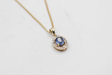 9ct Gold Ceylon Sapphire & Diamond Pendent SYP731