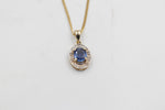 9ct Gold Ceylon Sapphire & Diamond Pendent SYP731