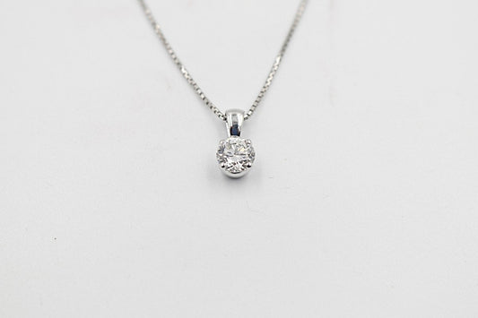 9ct white Gold Lab Grown Diamond Solitaire pendent 1.07ct