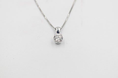 9ct white Gold Lab Grown Diamond Solitaire pendent 1.07ct