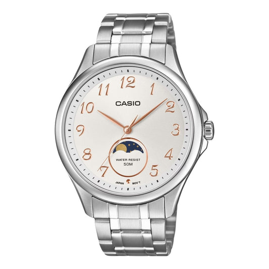 Casio steel strap silver Moon Phase Watch MTP-M110D-7A