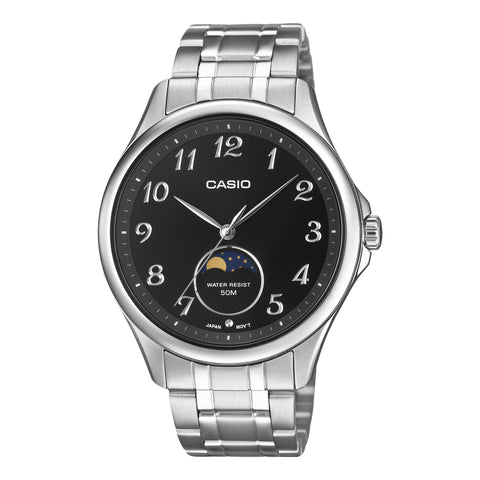 Casio steel strap silver Moon Phase Watch MTP-M110D-1A