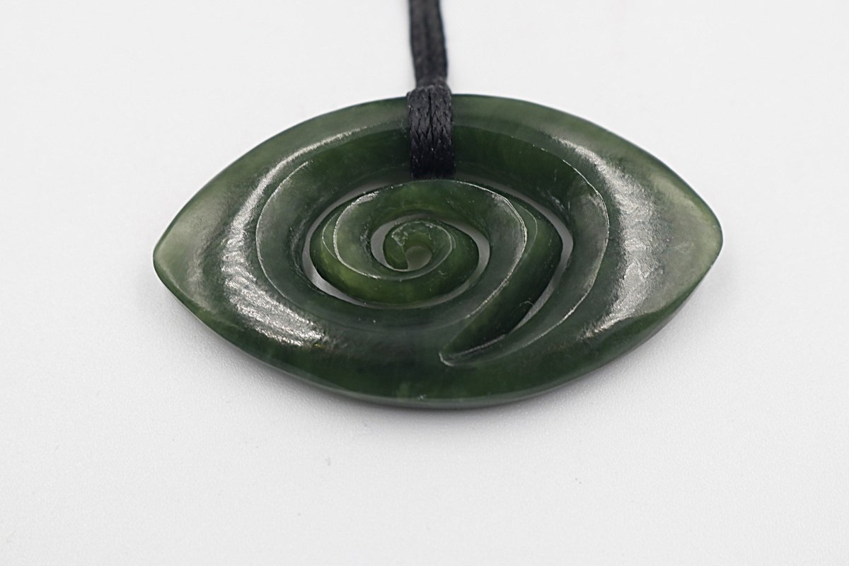 New Zealand Greenstone Oval Koru HPN150