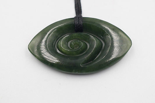 New Zealand Greenstone Oval Koru HPN150