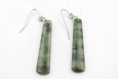 New Zealand Greenstone Silver Plated Earrings