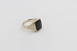 9ct Gold Mens Solid Dark Greenstone  Ring SYR3066