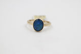 9ct Gold Georgette Oval Triplet Opal Bezel Set Ring