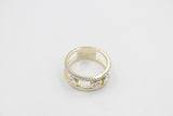 9ct Gold Lab Diamond Dress Ring Nice wide Design 8.6mm