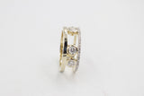 9ct Gold Lab Diamond Dress Ring Nice wide Design 8.6mm